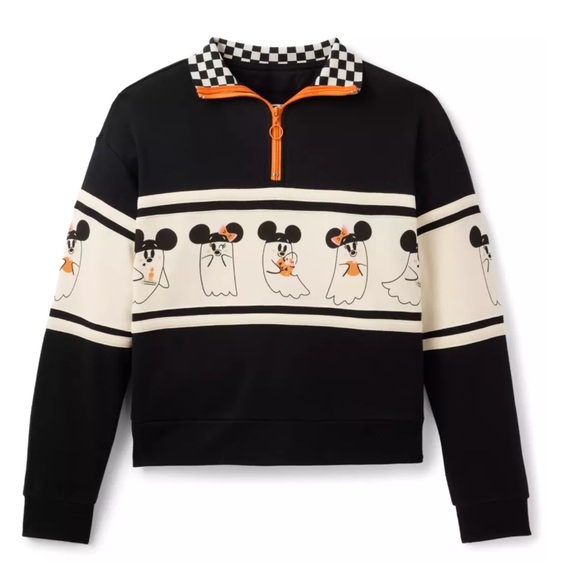 Disney Mickey and Minnie Mouse Ghost 1/4 Zip Pullover for Women by Her Universe - Picture 1 of 4